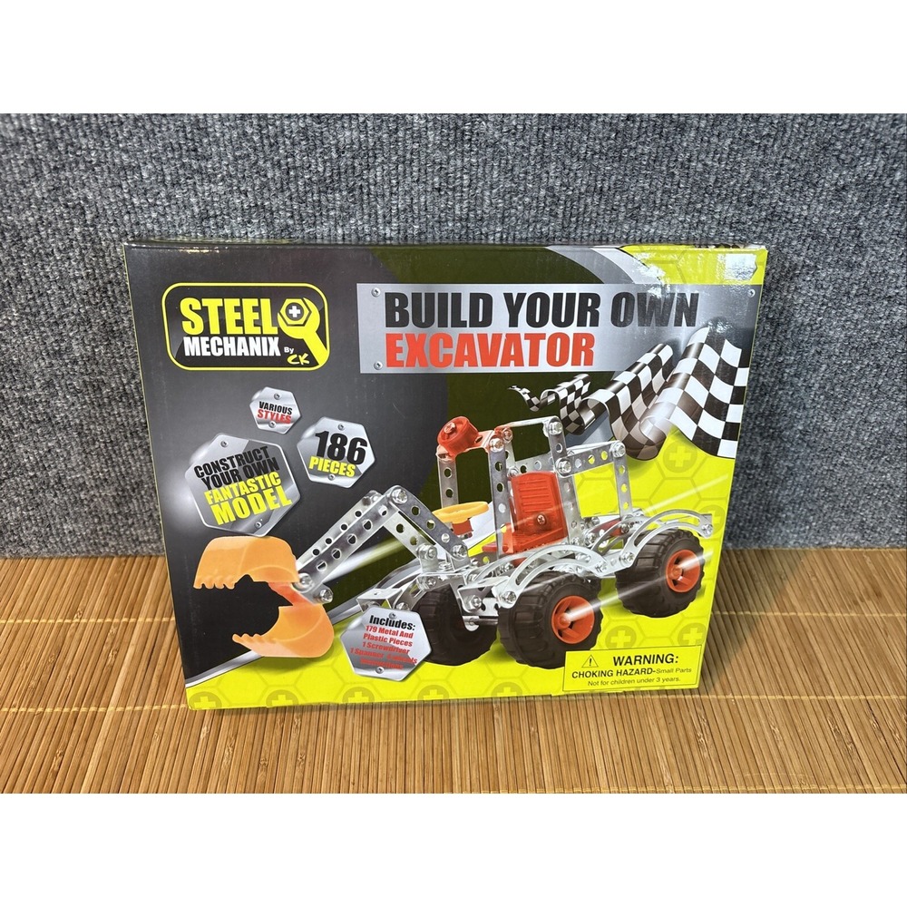Build Your Own Excavator CK Steel Mechanix 186 pieces. Ages 8+ Item‎ # 71546 New